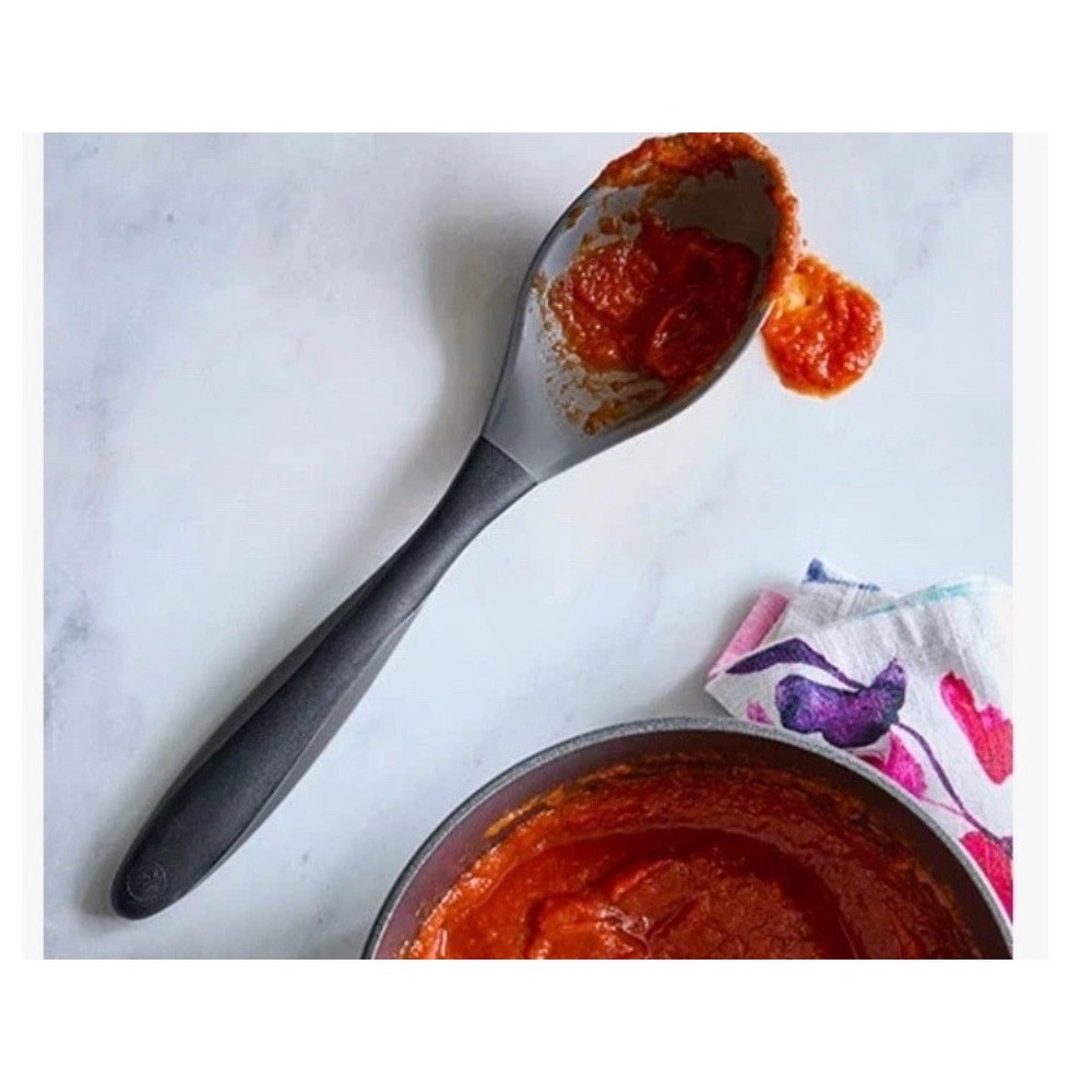 Pampered Chef Black Silicone Spoon 100684 Heat Resistant Kitchen Utensil NEW